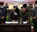 Rapat Paripurna DPRD Banyuasin Penyampaian Nota Pengantar Rencana APBD Perubahan 2021